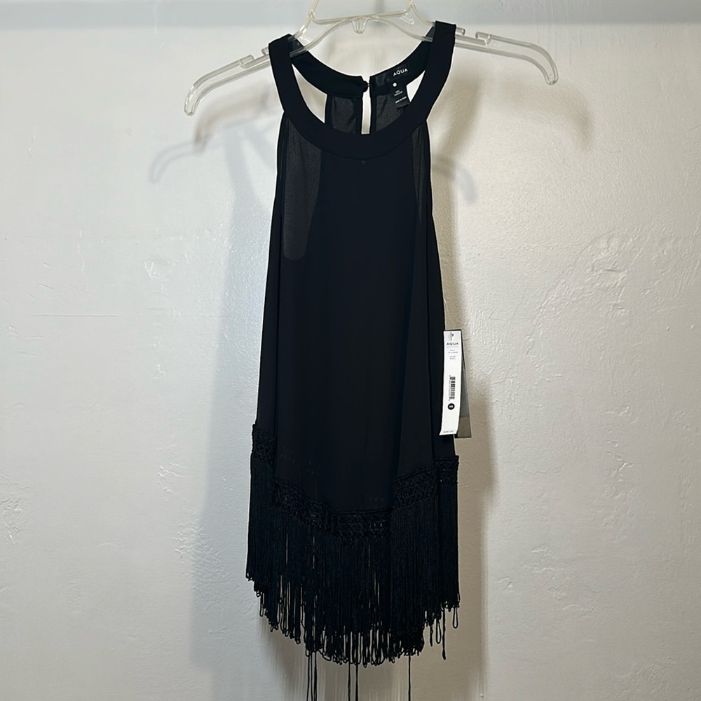 Aqua Women’s Black Sleeveless Top Strings Black NEW W TAGS size XS